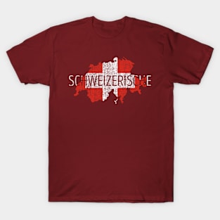 Schweizerische Map and Swiss Flag Souvenir T-Shirt